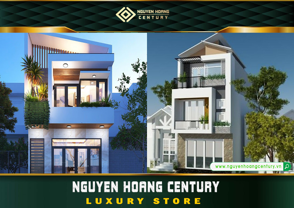 Nhà phố lệch tầng phối cây xanh