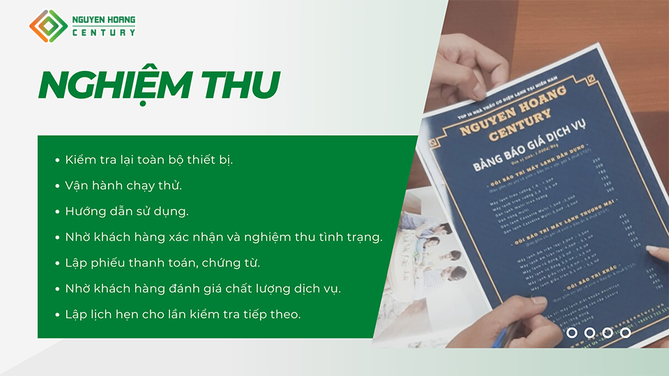 nghiệm thu việc vệ sinh máy giặt