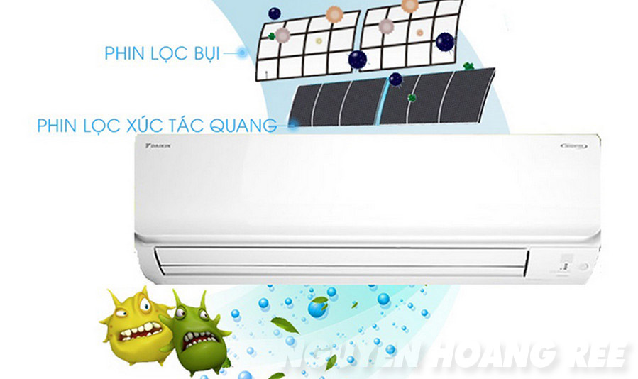 Máy lạnh Daikin Inverter 2.5 HP ATKC60TVMV  phin lọc khử mùi