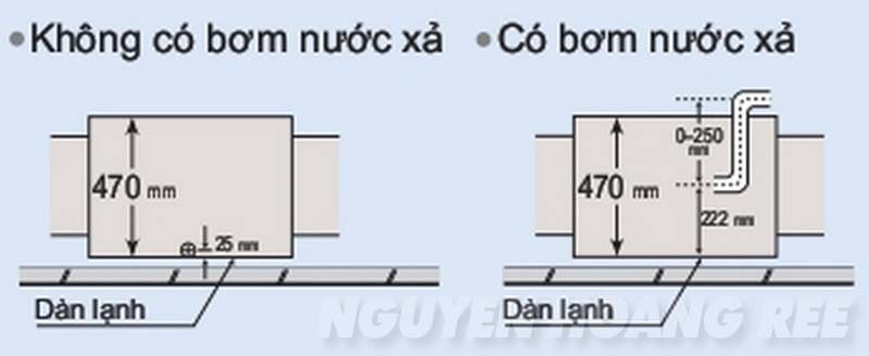 bơm nước xả máy lạnh âm trần Toshiba
